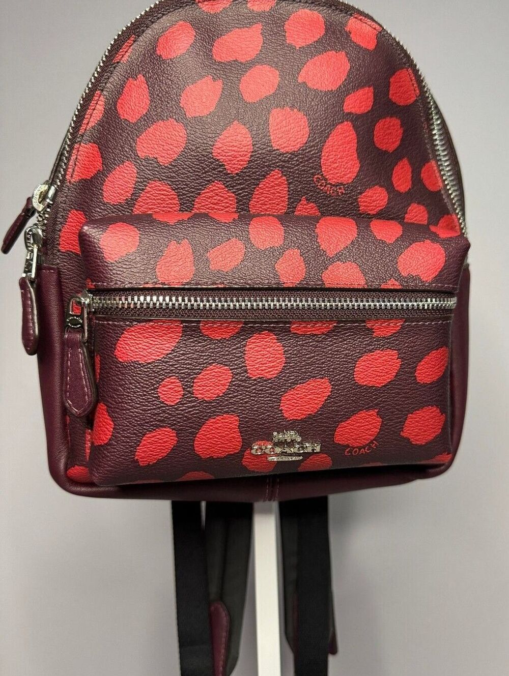 Coach Mini Backpack F39030 Wild Beast Burgundy Red NWOT